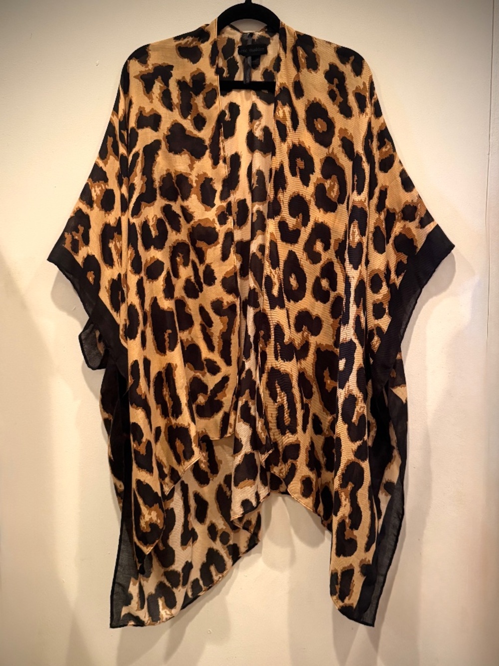 Steve Madden Leopard Print Kimono Cape One Size